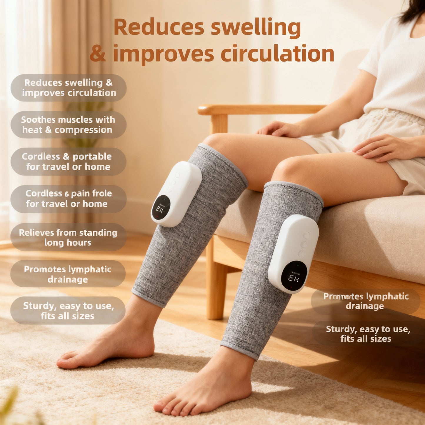 Cordless Heated 3-in1 Calf Massager