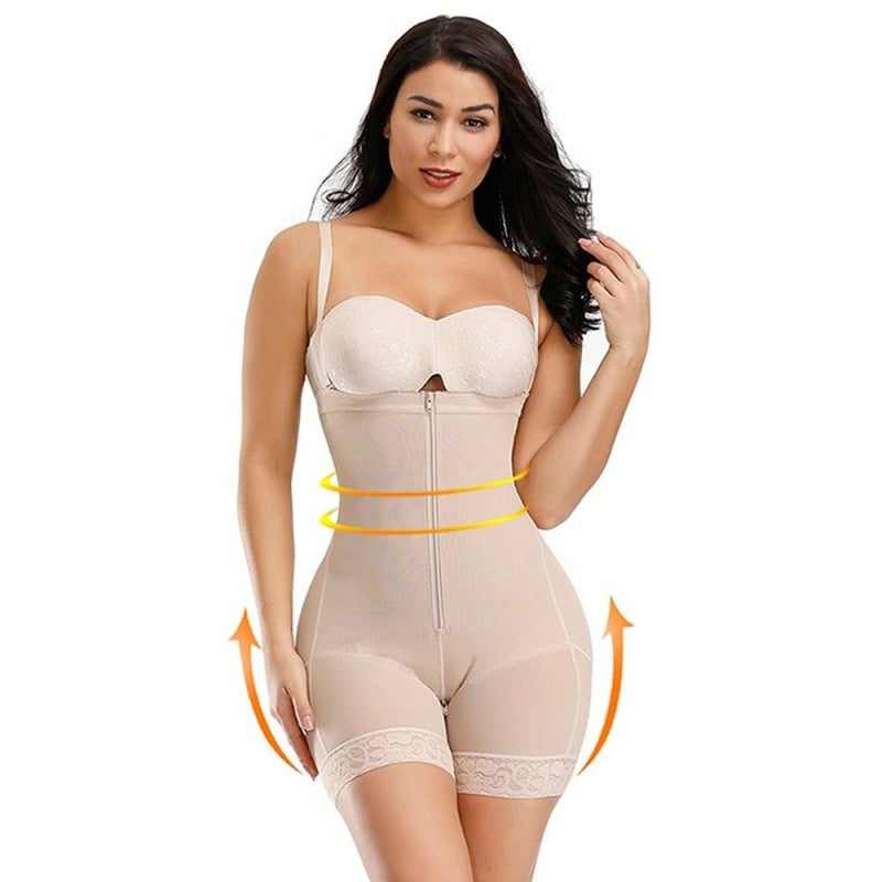 Women’s Shapewear Tummy Control Butt Lifter Shaper with Zipper Crotch